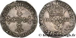HENRI IV LE GRAND Quart d écu, croix feuillue de face 1592 Bordeaux
