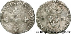 HENRI III Quart d écu, croix de face 1583 Rennes