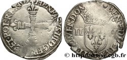 HENRY III Quart d écu, croix de face 1579 Nantes