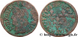 LOUIS XIII LE JUSTE Double tournois, type de Warin 1642 La Rochelle