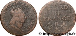 LOUIS XIV LE GRAND OU LE ROI SOLEIL Liard de cuivre, 2e type 1655 Nîmes