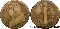 LOUIS XVI (MONARQUE CONSTITUTIONNEL) 2 sols dit au faisceau , type FRANÇOIS 1792 Lille