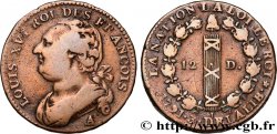 LOUIS XVI (MONARQUE CONSTITUTIONNEL) 12 deniers dit au faisceau , type FRANCOIS 1791 Paris
