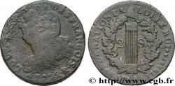 LOUIS XVI 2 sols dit au faisceau , type FRANCOIS 1792 Orléans