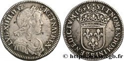 LOUIS XIV THE SUN KING Douzième d écu à la mèche longue 1651 Rouen