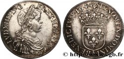 LOUIS XIV LE GRAND OU LE ROI SOLEIL Demi-écu, portrait à la mèche courte 1644 Paris, Monnaie du Louvre TTB+