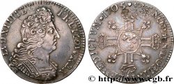 LOUIS XIV THE SUN KING Quart d écu aux huit L, 2e type 1705 Paris