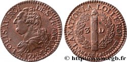 LOUIS XVI (MONARQUE CONSTITUTIONNEL)  3 deniers dit  au faisceau , type FRANCOIS 1792 Lyon SPL