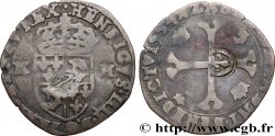 HENRI IV LE GRAND Douzain du Dauphiné aux deux H, 2e type, contremarqué 1594 Grenoble