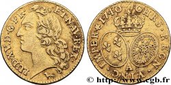 LOUIS XV THE BELOVED Louis d’or aux écus ovales, tête ceinte d’un bandeau 1740 Paris XF