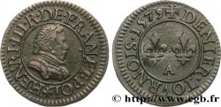 HENRY III Denier tournois, 1er type de Paris 1579 Paris, Moulin des Étuves