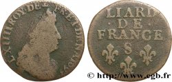 LOUIS XIV THE SUN KING Liard, 3e type, buste âgé 1693 Reims