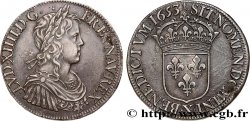 LOUIS XIV THE SUN KING Écu à la mèche longue 1653 Amiens