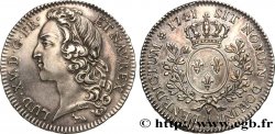 LOUIS XV DIT LE BIEN AIMÉ Demi-écu aux branches d’olivier, tête ceinte d’un bandeau 1741 Paris