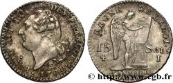LOUIS XVI (MONARQUE CONSTITUTIONNEL)  15 sols dit  au génie , type FRANCOIS 1791 Limoges TTB+