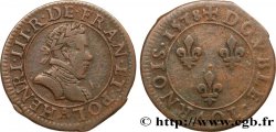 HENRI III Double tournois, 1er type de Paris 1578 Paris, Moulin des Étuves