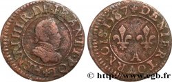 HENRI III Denier tournois, 1er type de Paris 1587 Paris, Moulin des Étuves