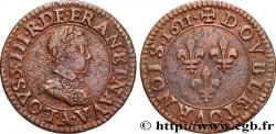 LOUIS XIII Double tournois, type 1 1611 Paris, Moulin du Louvre