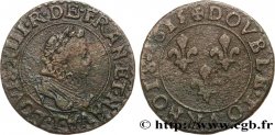 LOUIS XIII LE JUSTE Double tournois, type 2 1615 Nantes