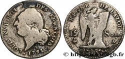 LOUIS XVI 15 sols dit  au génie , type FRANÇOIS 1791 Paris