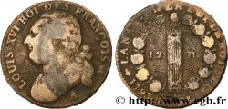 LOUIS XVI (MONARQUE CONSTITUTIONNEL) 12 deniers dit au faisceau , type FRANÇOIS 1793 Paris