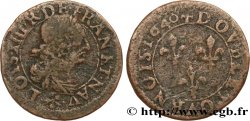 LOUIS XIII Double tournois au buste vieilli et drapé 1640 Troyes ou Chappes