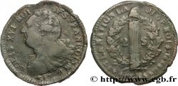 LOUIS XVI 2 sols dit au faisceau , type FRANÇOIS 1792 Marseille