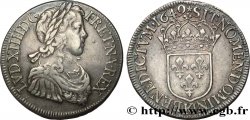 LOUIS XIV THE SUN KING Écu à la mèche longue 1649 Bordeaux
