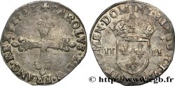 CHARLES X, CARDINAL OF BOURBON Quart d écu, croix de face 1591 Paris