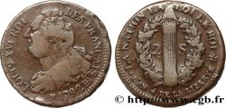 LOUIS XVI 2 sols dit au faisceau , type FRANÇAIS 1792 Strasbourg