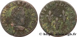 LOUIS XIII Double tournois, grand buste enfantin, drapé à large fraise 1613
