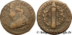 LOUIS XVI 2 sols dit  au faisceau , type FRANÇAIS 1792 Strasbourg