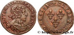 LOUIS XIII LE JUSTE Double tournois, type 7 1630 Paris