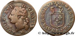 LOUIS XVI Liard dit “à l écu” 1788 Rouen TB+
