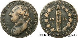 LOUIS XVI (MONARQUE CONSTITUTIONNEL) 12 deniers dit au faisceau , type FRANÇOIS 1791 Paris