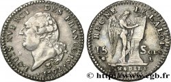 LOUIS XVI 15 sols dit au génie , type FRANÇOIS 1792 Bayonne