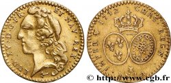 LOUIS XV  THE WELL-BELOVED  Demi-louis d’or aux écus ovales, tête ceinte d’un bandeau 1742 Amiens XF/AU