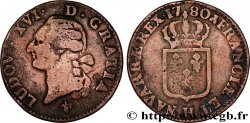LOUIS XVI Sol dit  à l écu  1780 La Rochelle