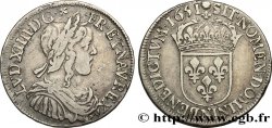 LOUIS XIV THE SUN KING Demi-écu à la mèche longue 1651 Montpellier