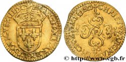 LOUIS XIII LE JUSTE Écu d or au soleil, à la croix anillée fleurdelisée 1615 Rouen