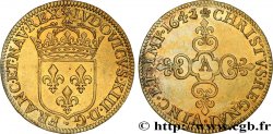 LOUIS XIII LE JUSTE Écu d or au soleil, à la croix anillée fleurdelisée 1642 Paris, Monnaie du Louvre SUP