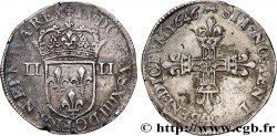 LOUIS XIV LE GRAND OU LE ROI SOLEIL Quart d écu, titulature côté écu 1646 Arras TTB