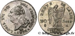 LOUIS XVI (MONARQUE CONSTITUTIONNEL) 30 sols dit au génie , type FRANÇOIS 1791 Paris