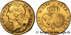 LOUIS XV THE WELL-BELOVED Double louis dit au bandeau 1759 Strasbourg