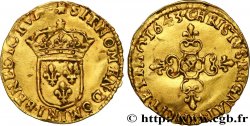 LOUIS XIII LE JUSTE Écu d or au soleil 1643 Bordeaux