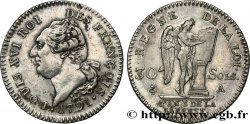 LOUIS XVI 30 sols dit au génie , type FRANÇOIS 1791 Paris