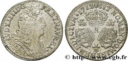 LOUIS XIV  THE SUN KING  Quart d écu aux trois couronnes 1712 Paris XF