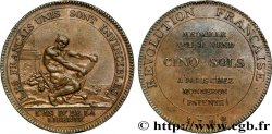REVOLUTION COINAGE / CONFIANCE (MONNAIES DE…) Monneron de 5 sols à l Hercule 1792 