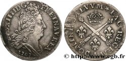 LOUIS XIV LE GRAND OU LE ROI SOLEIL 10 sols aux insignes 1707 Paris TTB