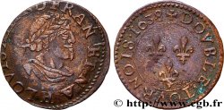 LOUIS XIII LE JUSTE Double tournois, 14e type 1638 La Rochelle